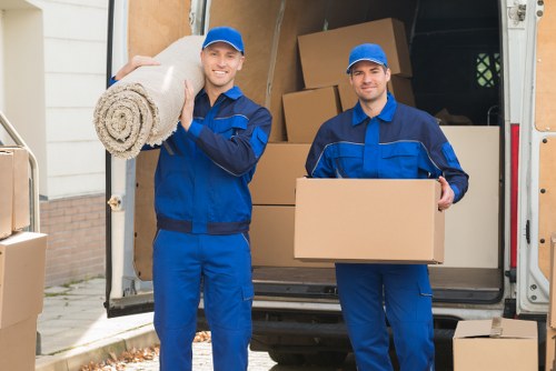 Professional movers handling office relocation in Storage Docklands