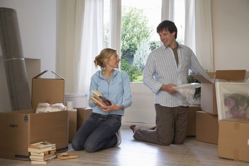 Professional movers loading a truck in Docklands