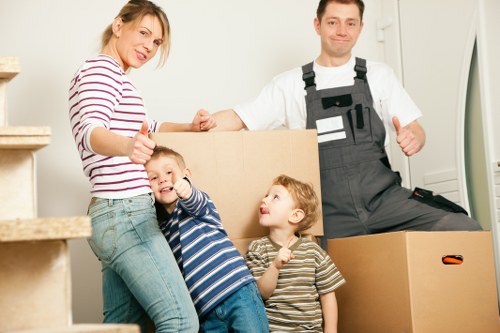 Customer service representative assisting with packing services